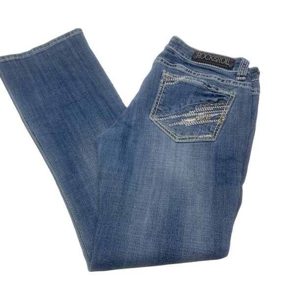 Rock Roll Cowgirl Bling Pocket Jeans 